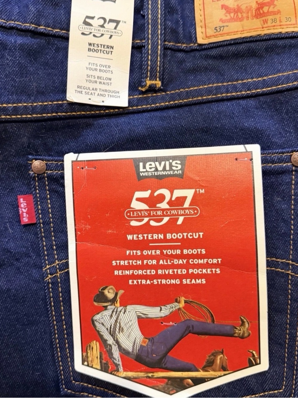 Levi's 537 Western Bootcut Jeans – Deep Indigo Blue